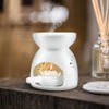 Ceramic Oil Burner with Flower Pattern Design, Essential Oil Diff