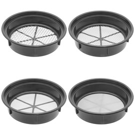 FindingKing Gold Mining Pan Classifier Set of 4 Black Pans 1/2", 1/4", 1/8", 1/50" Holes