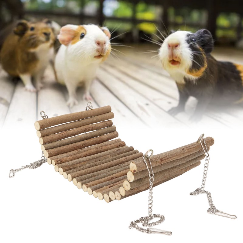 Hamster Wooden Swing Natural Large Space Climbing Playing Hamster Swing