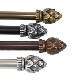 A&F Rod Decor - Sprout 13/16" Double Bay Window Curtain Rod - Antique Brass