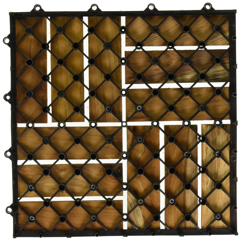Bare Decor 12 Slat EZ Teak Flooring, 1 Sample Tile,