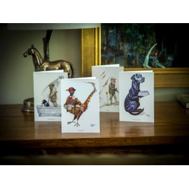 Bryn Parry Pheasant shooting greeting card with envelope The Veteran.