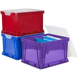 Storex, STX62012U03C, 3 Piece Cube Storage Bins, 3 / Set, Assorted Bright