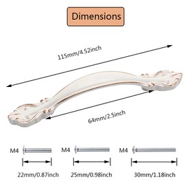 Aigeou 6 Pack Ivory White Cabinet Handle Pulls 2-12 (64mm) Hole Center Arch Drawer Handles for Kitchen Cupboard Bathroom Door Dresser Drawers Hardware, Ivory White with Gold Edge