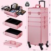 GALHUBIS Rolling Makeup Case, Makeup Train Case with Lid, 5