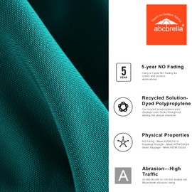 ABCCANOPY OLEFIN® 5-Year No Fading 9FT 3 Tiers Patio Umbrella, Outdoor Table Umbrella with 8 Sturdy Ribs for Deck, Backyard, Garden, Yard (Turquoise)