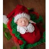 Coberllus Newborn Monthly Baby Photography Props Christmas Hat with Sleeping