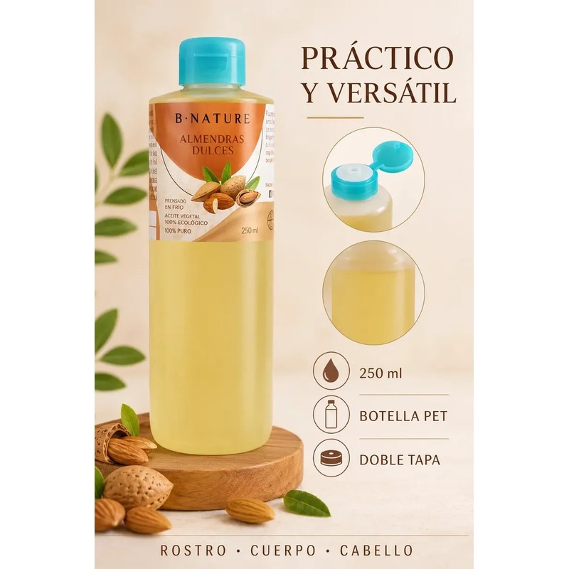 Aceite De Almendras Dulces B Nature 250 Ml Puro Natural