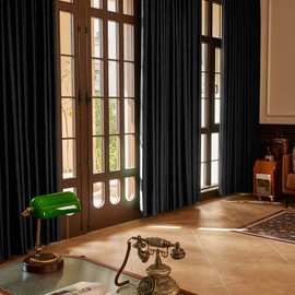 Pinch Pleat 99% Sunblock Blackout Curtain, Thermal Insulated Room Darkening Window Treatment for Bedroom, Patio, Hotel,Black, 72 Inch Wide by 96 Inch Long, 1 Panel