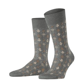 FALKE Men's Merry Party M So Cotton Patterned 1 Pair Socks, Grey Light Melange 3390, 5.5-8