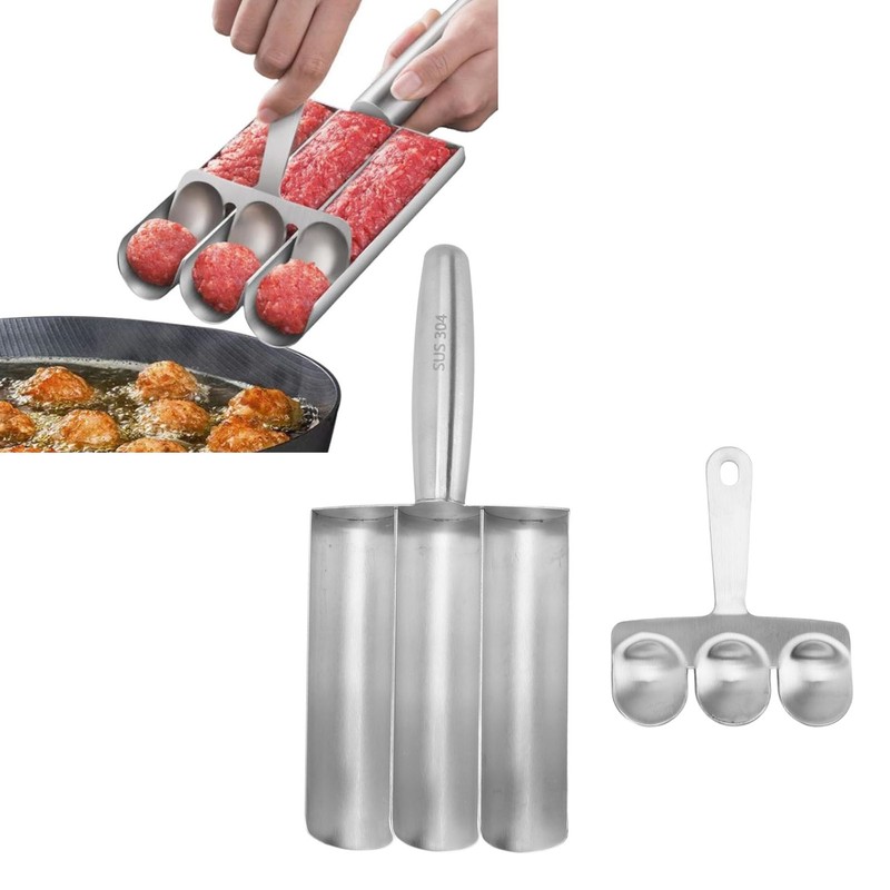 Stainless Steel Meatball Maker Multifunction Kitchen Triple Meatball Maker Meat