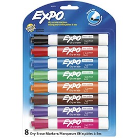 EXPO 80678 Low-Odor Dry Erase Markers, Chisel Tip, Assorted Colors, 8-Count