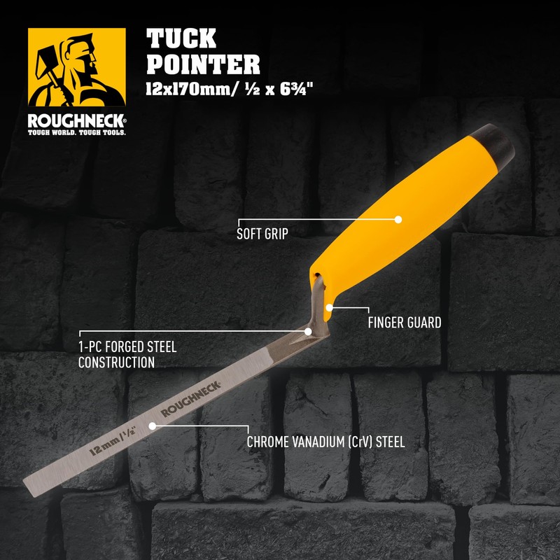 ROUGHNECK® ROU51046 CRV Steel Tuck Pointer - ½x6¾" (12x170mm)