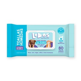 LUDOS Toallitas Húmedas, Uso Diario para Perro y Gato, con Aloe Vera y Vitamina E, Paquete con 80 Piezas