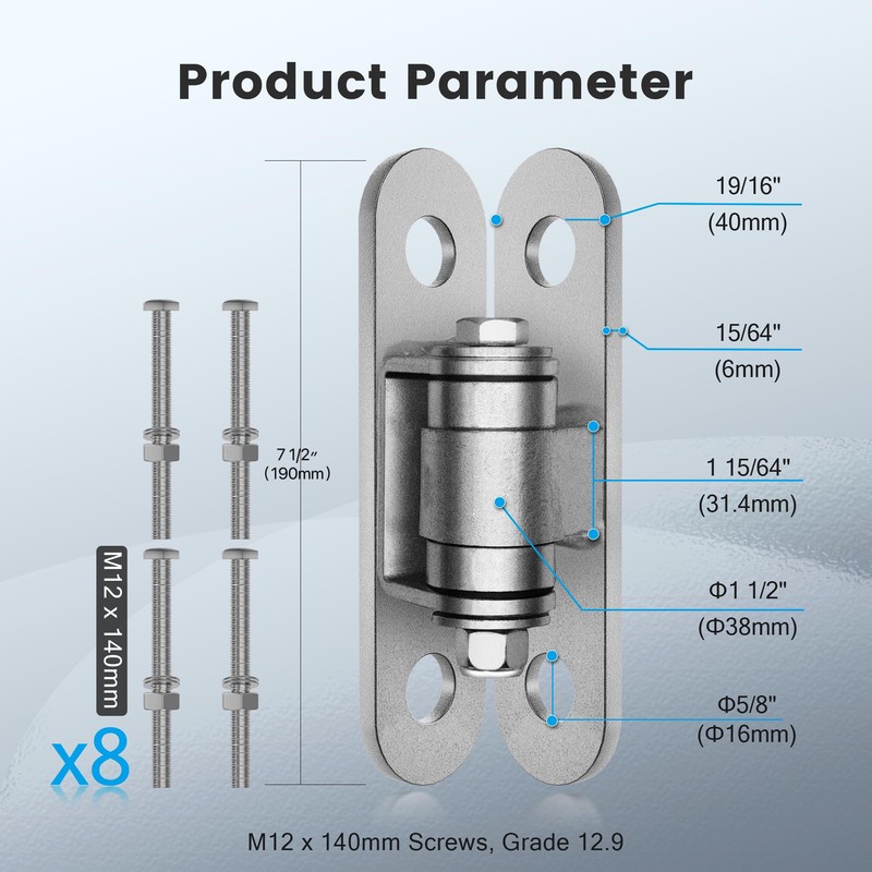 JEXIFY Heavy Duty Gate Hinges with Sealed Bearings and 8