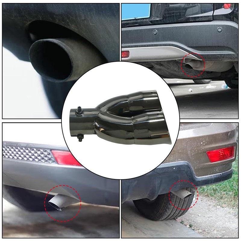 ZYHW Dual Exhaust Tip 2.4 inch Inlet, Universal Car Exhaust