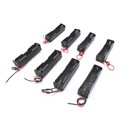 Art&Beauty Pack of 8 Wire Lead Battery Storage Box Case Holder for 18650 Button Top Single Battery