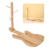 Key Storage Tray Wood Modern Guitar Shaped Base Jewelry Key