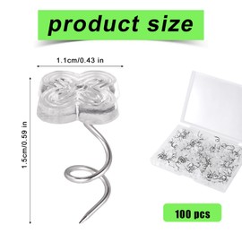 100pcs Bed Skirt Pins, 0.43 Inch Twist Pins with Clear Heads Upholstery Tacks Headliner Pin for Slipcovers and Bedskirts Holders (Four-Leaf Clover)