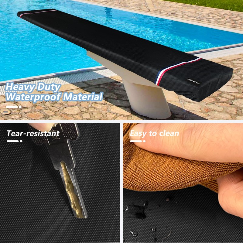 Rileytee Swimming Pool Diving Board Cover,Outdoor Heavy Duty 600D Waterproof
