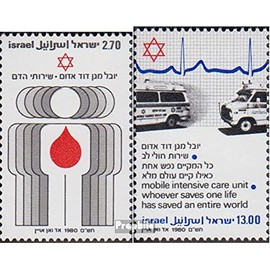 Prophila Collection Israel 819x-820x (Complete Edition) 1980 Red Star of David (Stamps for Collectors) Road Traffic