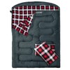 POEPORE Double Sleeping Bag Flannel for Adults with 2 Pillows
