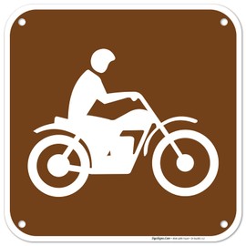 Trail Bike Sign, 12x12 Inches, 55 mil Thick HDPE (high Density polyethylene), Made in USA