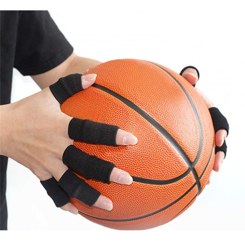 TANGRUl 指サポーター 10個セット ブラック 親指サポーター ばね指サポーター スポーツ用 手指保護 関節サポーター 伸縮性フィンガースリーブ