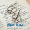 Peace sign hoop dangle earrings charm silver large bohemian style