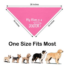 ZBBFSCSB My Mom is A Dogtor Pink Dog Bandana, Graduation Gifts for Medical Student, Funny Cute Appreciation Gifts for Doctor Nurse Veterinarian, Christmas Birthday Gifts for Dog Mom