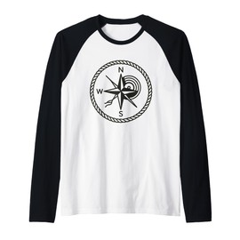Compass Vinyl Rose Shantycore Symbol Raglan Baseball Tee
