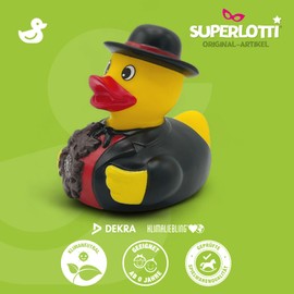 SUPERLOTTI Karl Kuckuck Squeaky Duck, an Original Bath Duck, Quality Brand for Children Only Real in the Apple Box!