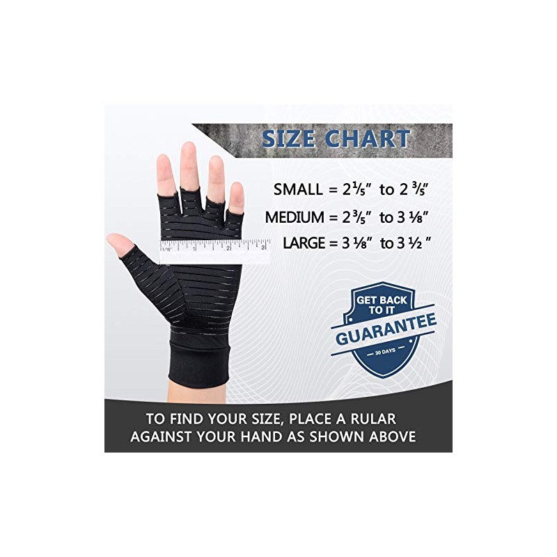 Copper Arthritis Gloves for Women Men, Fingerless Breathable & Moisture