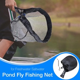 Fishing Net with Handle | Fish Catcher Net for Pond,Fishermen Casting Transportation Gear for Fly Bass Catfish Salmon Trout Kayak