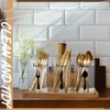 Meanplan Acrylic Utensil Organizer for Countertop Clear Silverware Caddy Countertop