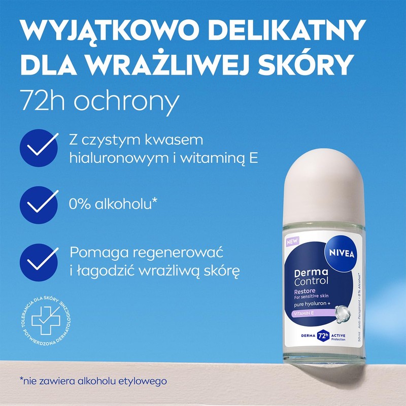 NIVEA Derma Control Restore Women's Antiperspirant 72h Ball Protection Hyaluronic