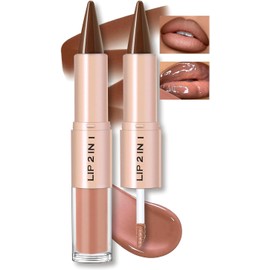 Lápiz de Labios y Pintalabios Líquido 2 en 1 con Doble Punta (06#)