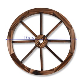Trademark Innovations Decorative Vintage Wood Garden Wagon Wheel with Steel Rim - 17.7" Diameter (Set of 2)
