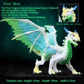 Doyomtoy Ice Dragon Figurine, Green Ice Dragon Toys, Miniature Dragon Statue, for Kids Gift Animal Toys or Stocking Stuffed, Home Decoration