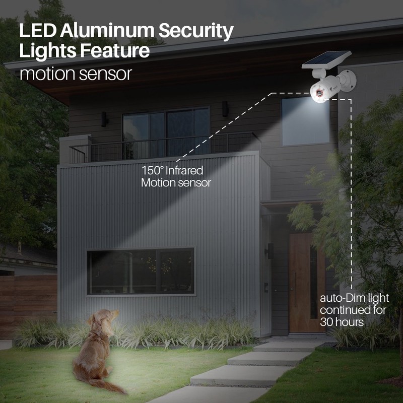 Solar Motion Lights for Outside Aluminum case(Not plastic), Solar Flood