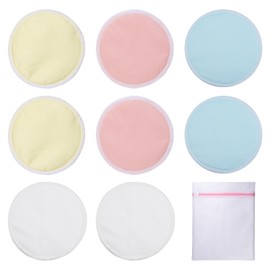 SYEYCW Pack of 8 Nursing Pads, Organic Bamboo Nursing Pads, Washable Nursing Pads, Reusable Nursing Pads, Highly Absorbent Nursing Pads, Absorbent & Ultra Soft for Breastfeeding with Laundry Net