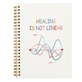 Tizzer Mental Health Healing is not Linear Lined Hardcover College Ruled Spiral Notebook Journal for Work Notes Journaling 5.5×8.3 Inch,Mental Health Awareness Gifts