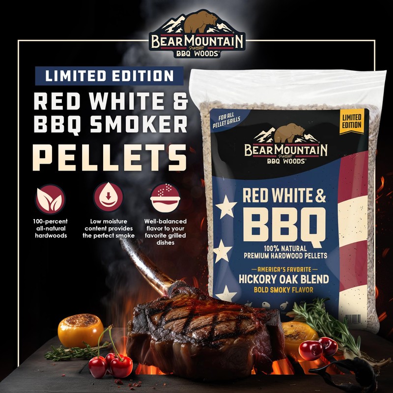 Bear Mountain BBQ Limited Edition Red White & BBQ Wood