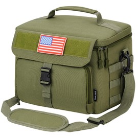 Ronyes Tactical Lunch Box for Men， Large Insulated Lunch Bag with Shoulder Strap,Heavy Duty Lunch Cooler MOLLE Webbing, Leakproof Lunch Pail for Work Camping Fishing