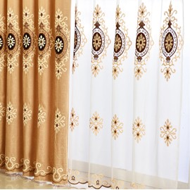 VOGOL Simple Chenille Jacquard Sheer Window Elegance Curtains/Drapes/Panels/Treatments for Bedroom Living Room, 60W x 106L, Top Grommets(2 Panels)