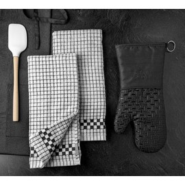 XLNT Highly Absorbent Kitchen Dish Towels 100% Cotton 18x28 inch – Ultra-Thick Dishcloths – Premium Weave for Drying & Cleaning – Soft, Durable & Lint-Free – Pack of 12 Black