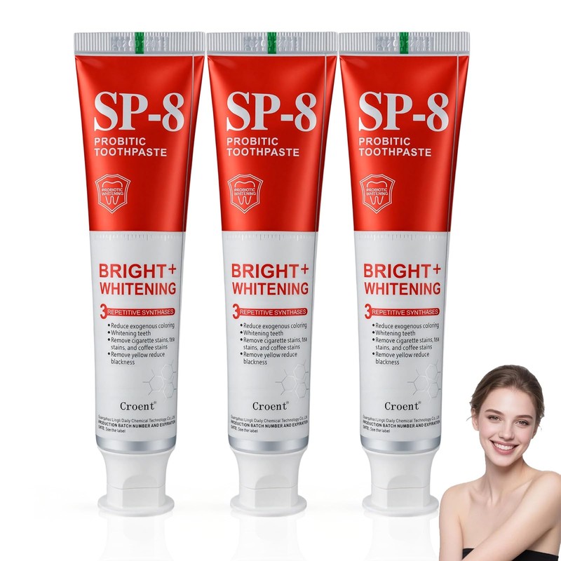 3PCS Sp-8 Probiotics Whitening Toothpaste, Fresh Breath Fresh Mint Flavor