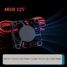 Newwish 4010 Fan 12V,4010 Cooling Fan,Low Noise Quiet Hydraulic Bearings DC 12V 0.12A Silent Brushless Fan 40 x 40 x 10mm Cooler Fan for 3D Printers Extruder Hotend.(2PCS)