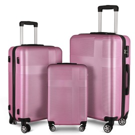 3 Piece Luggage Set with TSA Lock, ABS Hardside Spinner Luggage (20/24/28 Inch)