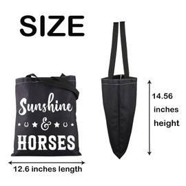 JXGZSO Horse Gift Horse Lover Gift Horse Gift Sunshine & Horses Tote Bag Equestrian Gift (sunshine & horses tote CA)